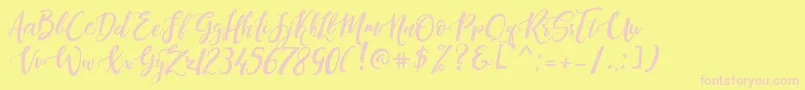 DandeleonVintageDemo-Schriftart – Rosa Schriften auf gelbem Hintergrund