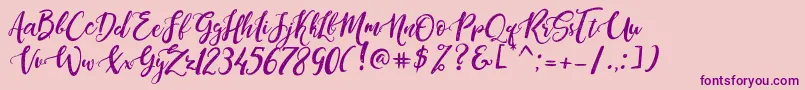 DandeleonVintageDemo-Schriftart – Violette Schriften auf rosa Hintergrund