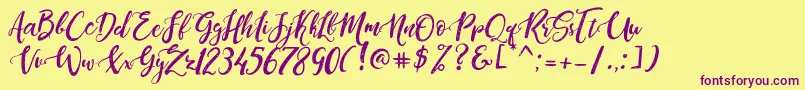 DandeleonVintageDemo Font – Purple Fonts on Yellow Background