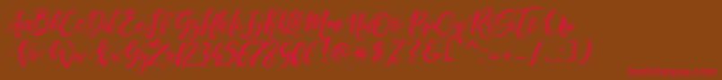 DandeleonVintageDemo Font – Red Fonts on Brown Background