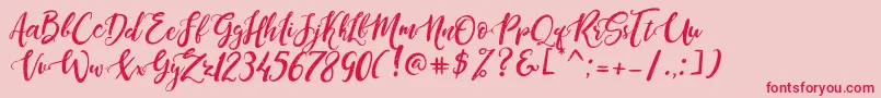 DandeleonVintageDemo Font – Red Fonts on Pink Background