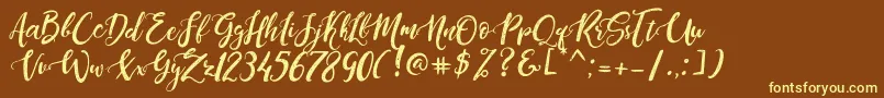 fuente DandeleonVintageDemo – Fuentes Amarillas Sobre Fondo Marrón