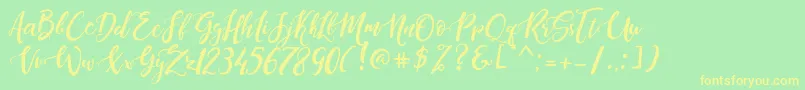 DandeleonVintageDemo Font – Yellow Fonts on Green Background