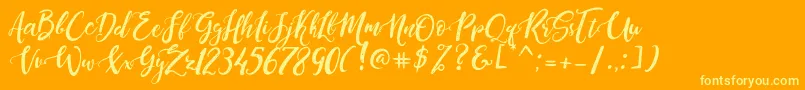 Шрифт DandeleonVintageDemo – жёлтые шрифты на оранжевом фоне
