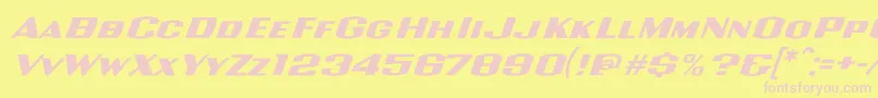 WolfsburgRegular-fontti – vaaleanpunaiset fontit keltaisella taustalla