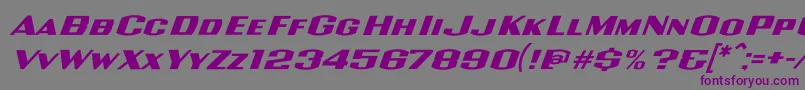 フォントWolfsburgRegular – 紫色のフォント、灰色の背景