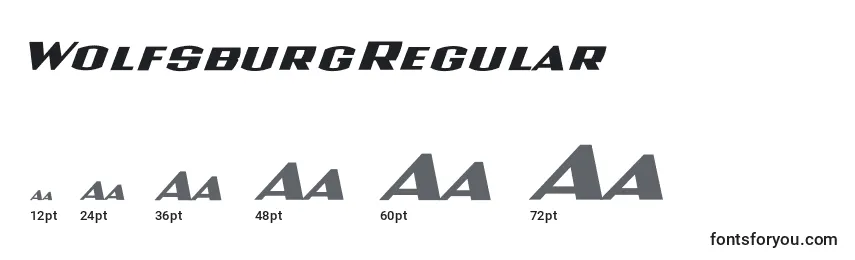 Размеры шрифта WolfsburgRegular
