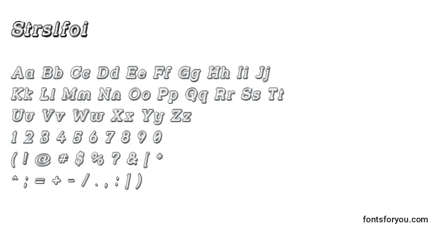 A fonte Strslfoi – alfabeto, números, caracteres especiais