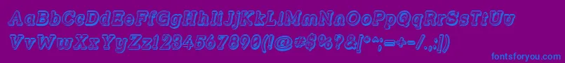 フォントStrslfoi – 紫色の背景に青い文字