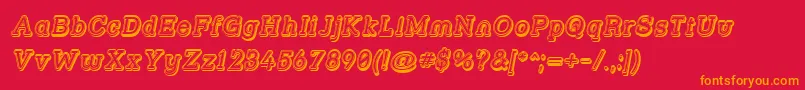Strslfoi Font – Orange Fonts on Red Background