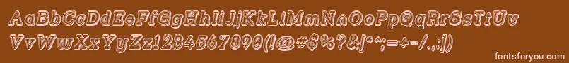 Strslfoi Font – Pink Fonts on Brown Background