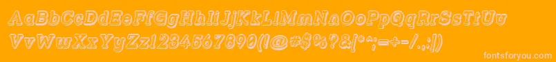 Strslfoi-Schriftart – Rosa Schriften auf orangefarbenem Hintergrund