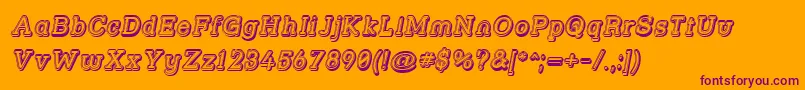 Strslfoi-Schriftart – Violette Schriften auf orangefarbenem Hintergrund