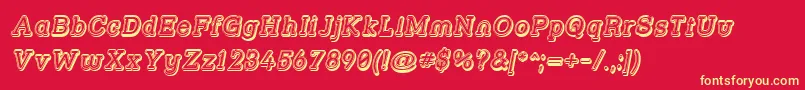 Strslfoi Font – Yellow Fonts on Red Background