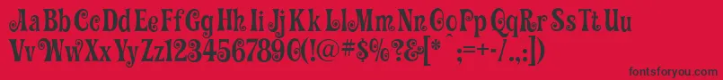GracefulMazurka Font – Black Fonts on Red Background