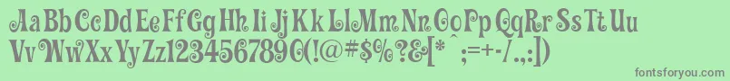 GracefulMazurka Font – Gray Fonts on Green Background