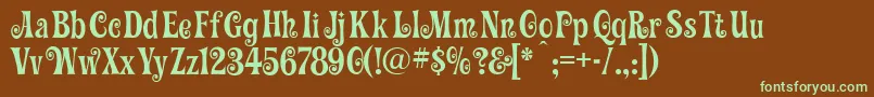 GracefulMazurka-fontti – vihreät fontit ruskealla taustalla