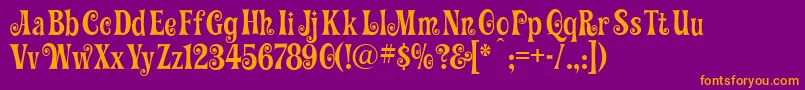 GracefulMazurka Font – Orange Fonts on Purple Background