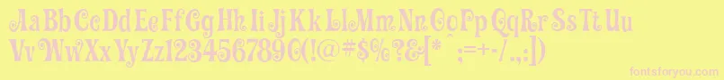 GracefulMazurka Font – Pink Fonts on Yellow Background