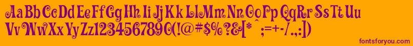 Шрифт GracefulMazurka – фиолетовые шрифты на оранжевом фоне