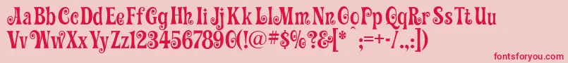 GracefulMazurka Font – Red Fonts on Pink Background