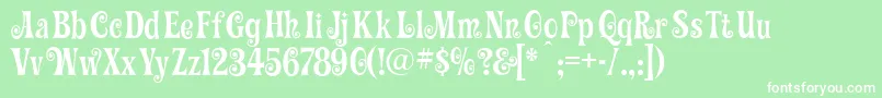 GracefulMazurka Font – White Fonts on Green Background