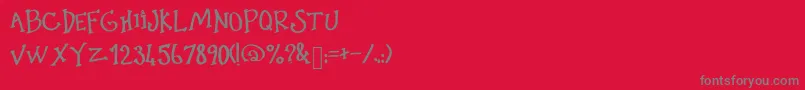 フォントLittlePinkShit – 赤い背景に灰色の文字