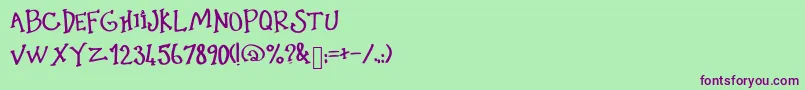 LittlePinkShit Font – Purple Fonts on Green Background