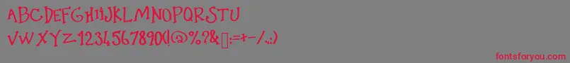 LittlePinkShit-Schriftart – Rote Schriften auf grauem Hintergrund