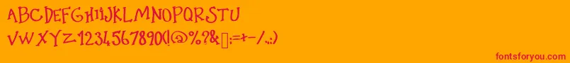 LittlePinkShit Font – Red Fonts on Orange Background