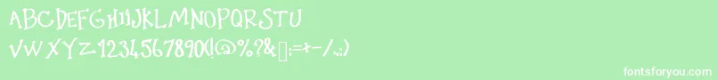 LittlePinkShit Font – White Fonts on Green Background