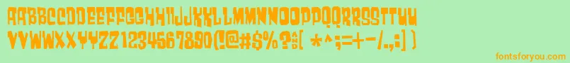 Muchtooloud Font – Orange Fonts on Green Background