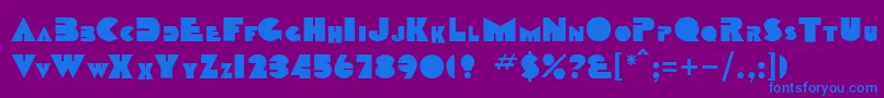 Czcionka Prendori – niebieskie czcionki na fioletowym tle