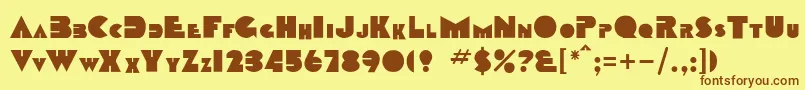 Шрифт Prendori – коричневые шрифты на жёлтом фоне