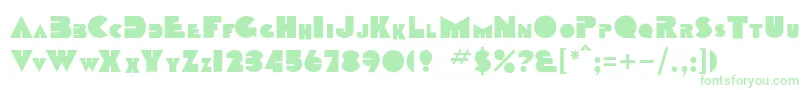 Czcionka Prendori – zielone czcionki na białym tle