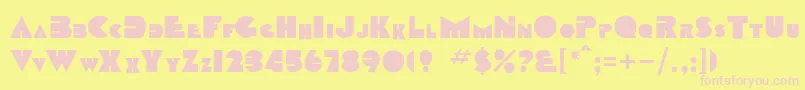 Prendori Font – Pink Fonts on Yellow Background