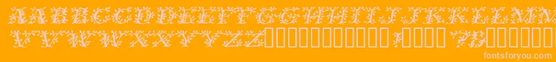 VinecapssskItalic-Schriftart – Rosa Schriften auf orangefarbenem Hintergrund