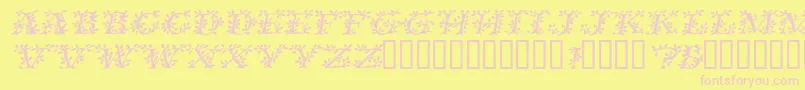 VinecapssskItalic Font – Pink Fonts on Yellow Background