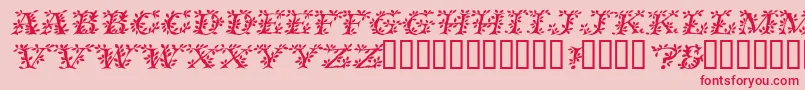 VinecapssskItalic-Schriftart – Rote Schriften auf rosa Hintergrund