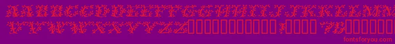 VinecapssskItalic-Schriftart – Rote Schriften auf violettem Hintergrund