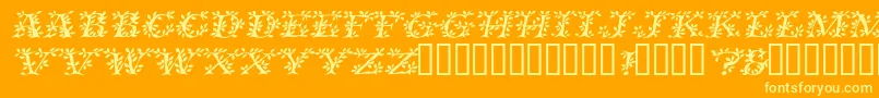 VinecapssskItalic Font – Yellow Fonts on Orange Background