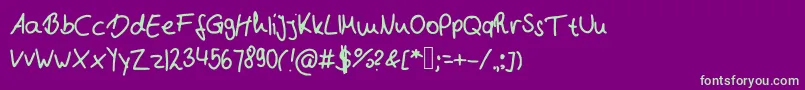 fuente Nb1 – Fuentes Verdes Sobre Fondo Morado