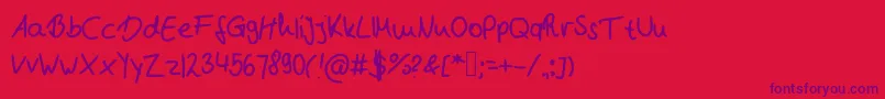 Nb1-Schriftart – Violette Schriften auf rotem Hintergrund