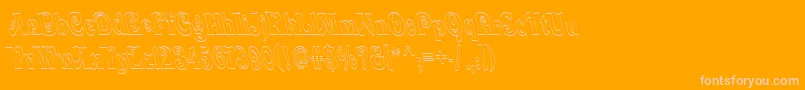 Quardi-Schriftart – Rosa Schriften auf orangefarbenem Hintergrund