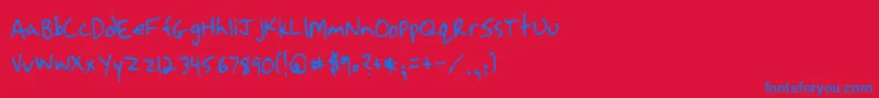 Шрифт StrassmanScript – синие шрифты на красном фоне