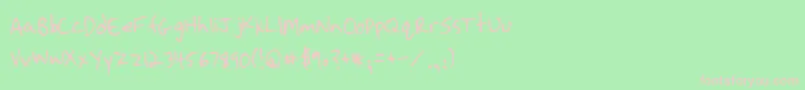 フォントStrassmanScript – 緑の背景にピンクのフォント