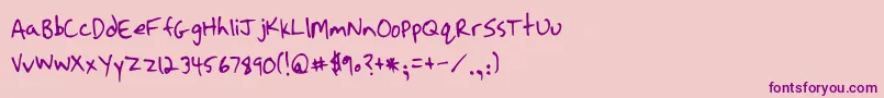 フォントStrassmanScript – ピンクの背景に紫のフォント