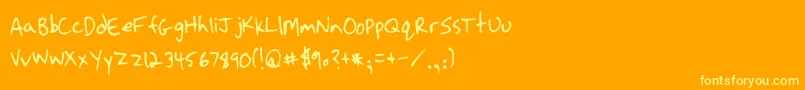 フォントStrassmanScript – オレンジの背景に黄色の文字