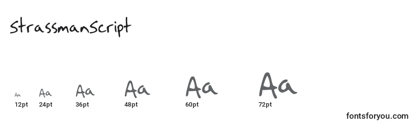 StrassmanScript Font Sizes