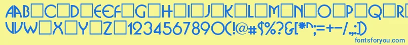 BrittaRegular Font – Blue Fonts on Yellow Background